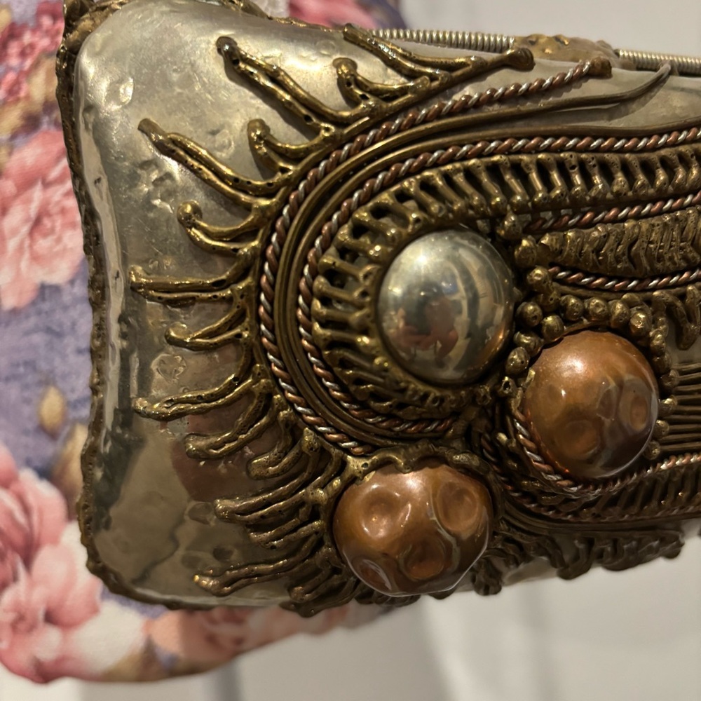 Vintage Mexican mixed metal copper brass shoulder bag - Picture 4 of 16